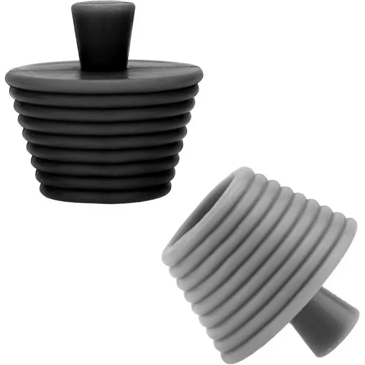 Tapón de bañera Universal de 2 piezas, tapón de Drenaje de baño, tapón de Drenaje de silicona, tapón de baño (Negro, gris) - 1