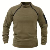 Sudadera Táctica Militar Para Hombre Con Cremallera Y Mangas Largas De Color Sólido Casual Gruesa Para Excursiones Al Aire Libre Otoño E Invierno - details 1