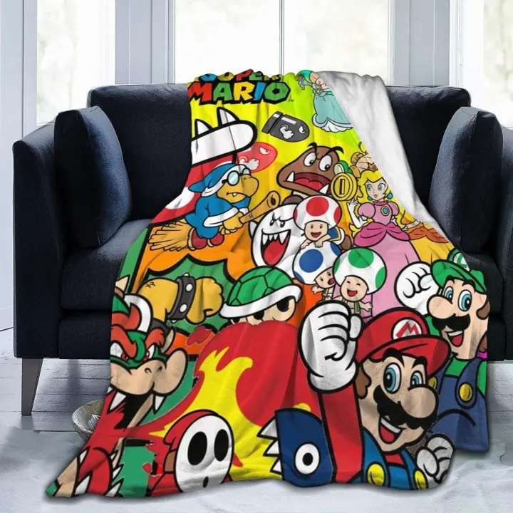 Manta de Super Mario de franela suave para niños y adolescentes, manta ligera para sofá de Anime, cama, dormitorio, regalo - 1