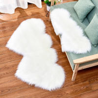Alfombra De Piel De Oveja Falsa En Forma De Corazón Doble Suave Y Abrazable Alfombra De Zona Para Sala De Estar Decoración De Cama Alfombra Antideslizante Resistente Al Desvanecimiento Para Uso Doméstico Y Hotel - details 8