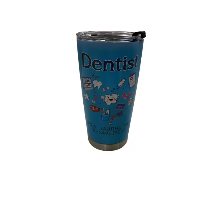 Vaso termo para dentista de acero inoxidable, decoracion dental, regalo dentista - 1