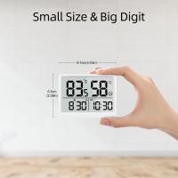 Termómetro de Habitación para interiores - Higrómetro Monitor de temp y humedad con sensor de Alta precisión Pantalla LCD Reloj de fecha grande para Cocina Habitación de Bebé Oficina (Blanco) - details 1