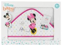 Capa de baño de algodón Minnie Disney | toalla de ducha | Blanco y fucsia | Rizo suave y personalizable | Marca Interbaby - details 1