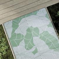 vidaXL Alfombra de Exterior PP 120x180 cm Jardín Patio Terraza Balcón Color Verde,  Hoja,  green leaf pattern y mas - details 1