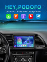 Podofo Radio de coche Android 2 Din para SEAT Leon 2015 2016 2017 2018 Carplay 8+128GB AI Voice WIFI+4G DSP GPS Navegación Multimedia Reproductor de Video - details 0