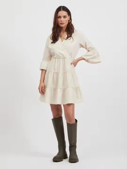 VESTIDO VIETINA V-NECK L/S DRESS/SU - NOOS - 1