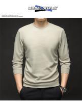 Camiseta De Manga Larga Para Hombre De Otoño Primavera Estilo Casual Sólido Calidad Superior Tops Básicos Clásicos Para Hombres - details 2