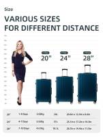 Juego de maletas con 3 piezas, Set de tres maletas de viaje apilables,Trolley Maleta de Cabina Ligero y Resistente,Código Antirrobo de 3 Dígitos, Ruedas Dobles 360º,Maletas con carcasa rígida resistente y esquinas reforzadas,Equipaje de Bodega - details 2
