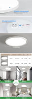 Lámpara De Techo Moderna IRALAN LED 27CM 37CM Iluminación Para Cocina Dormitorio Baño Material ABS Luminoso Hasta 82000lm Montaje En Superficie - details 4