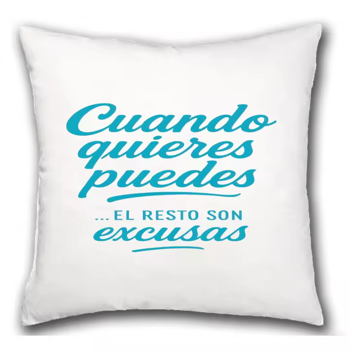 MERCHANDMANIA Cojín frase motivadora cuando quieres puedes hogar comodo cussion - 1