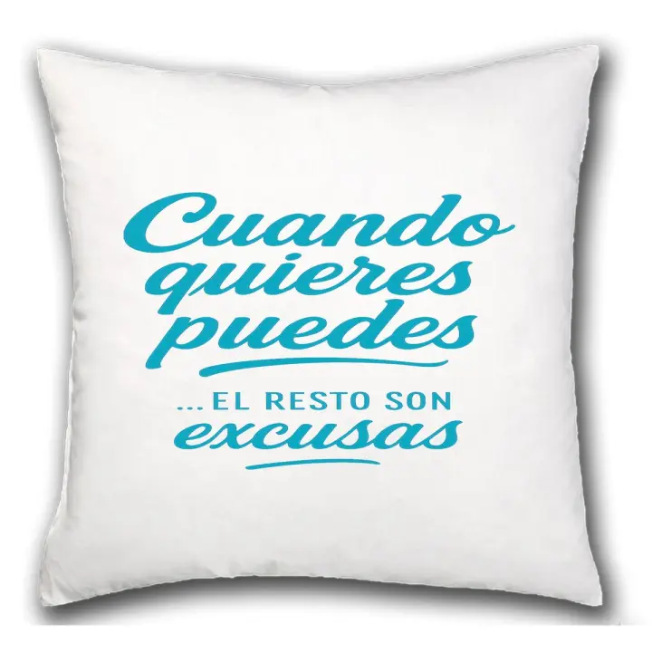 MERCHANDMANIA Cojín frase motivadora cuando quieres puedes hogar comodo cussion - 1