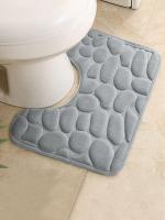 Alfombra De Pies Para Baño Y WC Antideslizante Absorbente De Agua U-Shaped Alfombrilla Impermeable De Poliéster 100% - details 0