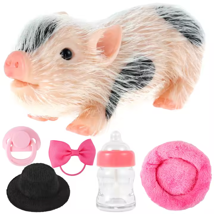 Juguete De Cerditos Mini Set De Muñecos De Silicona Accesorio De Cerdita Reborn Lindo Y Realista Para Recién Nacidos Regalo Para Niños - 1