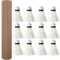 12Pcs Badminton Shuttlecock Profesionales Hechos De Pena De Ganso Clase a Y Plástico Espumado Para Entrenamiento Deportivo - details 1