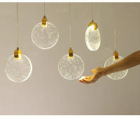 Modern LED Colgante De Cristal Redondo Para Sala De Estar Y Dormitorio Con Cuerda De Chandelier Hasta 200cm Decoración De Hogar Incluye Bombilla - details 8