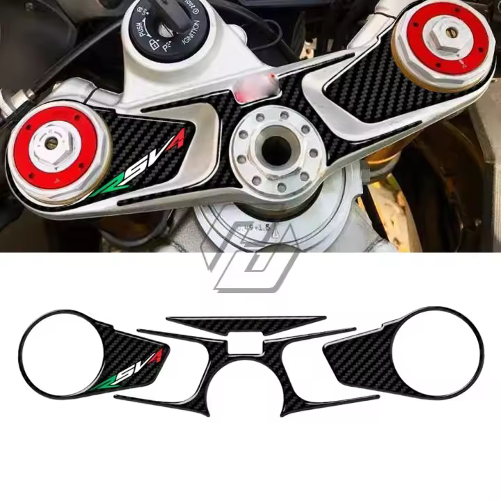 RSV4 Triple Clamp Yoke Sticker Para Motocicleta Aprilia RSV4 2009-2017 Material De Resina Epoxi Adhesivo De Apariencia De Carbono - 1