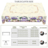 Mantel Redondo De Lino De Lavanda Con Estampado De Gato Lindo 5 Tamaños Disponibles Decoración Elegante Para Mesa Del Jardín Y Cocina Para Uso Diario En Casa Y Terraza Decoración De Primavera Y Verano - details 5