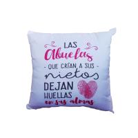 Cojín con frase : " Las Abuelas que Crían a sus Nietos Dejan Huellas en sus Almas " . Regalo Abuela . Mensaje yaya - details 0