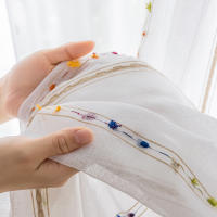 Cortina De Tules Nórdicas Coloridas Con Borlas Transparente Y Elegante Para Decoración De Sala De Estar Y Dormitorio Con Bolso De Percha - details 4
