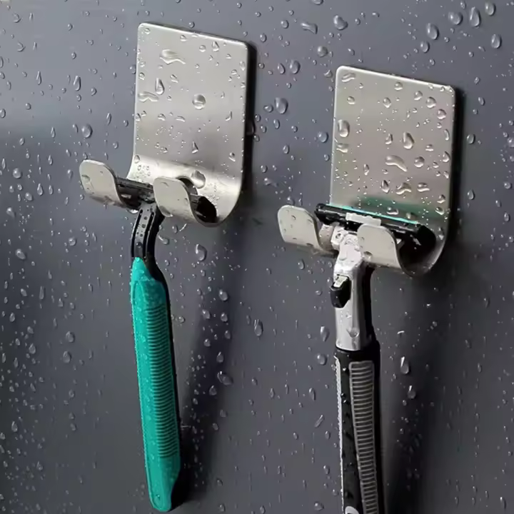 Soporte Para Cuchilla De Afeitar De Acero Inoxidable 304 2pcs Organizador De Baño Para Almacenamiento De Cuchillas De Afeitar Para Hombres Con Gancho - 1
