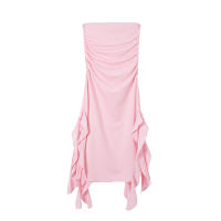 Vestido Asimétrico De Hombro Solo Para Mujer Primavera/Verano Moda Europea Y Americana Slim Fit Cintura Ajustada Irregular - details 4