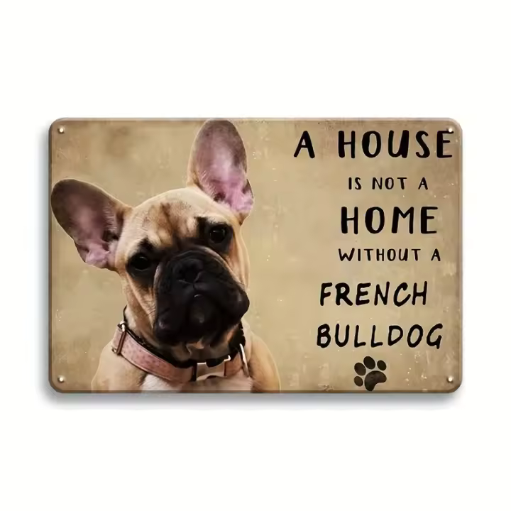 Cartel Vintage De Perro En Metal 20x30 'A House Is Not a Home Without' Con Retriever Alemán Bulldog Francés Poodle Decoración Para El Hogar - 1