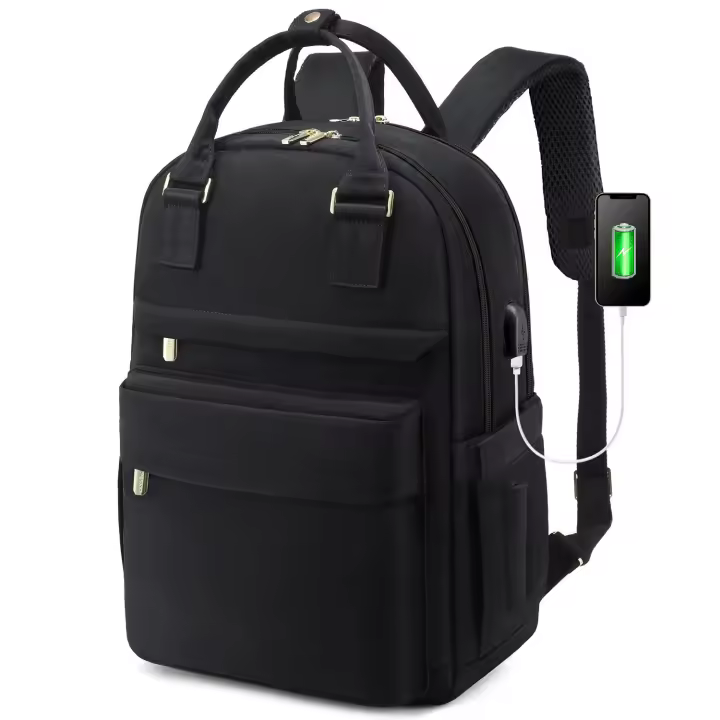 Mochila Portatil Mujer, 15,6 Pulgadas Impermeable Antirrobo, Casual Backpack Escolar para Ordenador Portátil with Carga USB PARA LA Trabajo Viajes Universidad Colegio, Caqui - 1