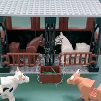 MOC Estable De Caballo Bloques De Construcción Ciudadano Juguete De Granja Con Vacas Para Niños Bloques Pequeños Compatible Con Lego Regalo De Cumpleaños O Navidad - details 2