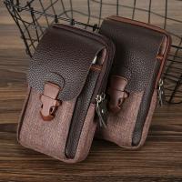 Bolsa De Cintura Para Hombre En Cuero PU Negro Con Doble Cremallera Bolso De Monedas Casual Para Exteriores - details 4
