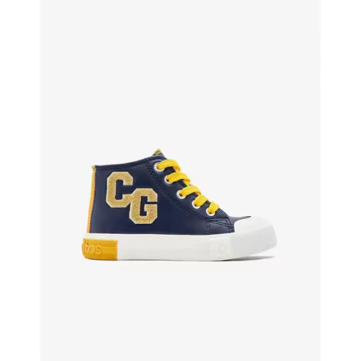 Zapatillas Altas Letras Azul Marino-conguitos - 1