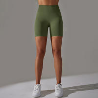 Shorts De Yoga De Cintura Alta Con Control De Abdomen Leggings De Fitness Con Rayas Resistentes Al Agachamiento Shorts De Entrenamiento Sin Costuras - details 14