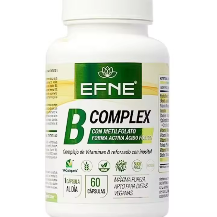 EFNE COMPLEJO DE VITAMINA B COMPLEX CON METILFOLATO. Forma Activa Ácido Fólico. (Deficiencias por veganismo,Agotamiento) - 1