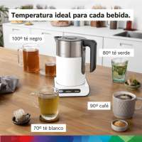 Bosch - Hervidor eléctrico TWK8611P Styline 1,5 L con potencia de 2400 W, control de temperatura en 4 niveles y función KeepWarm hasta 30 minutos, doble pared para mayor eficiencia energética y seguridad - details 0