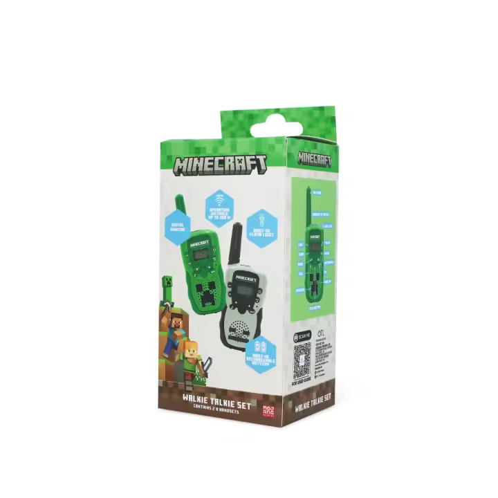 MINECRAFT DIGITAL WALKIE TALKIE SET CONJUNTO DE DOS WALKIE TALKIES CON LICENCIA OFICIAL MINECRAFT CREEPER ESQUELETO OTL Technologies - 1