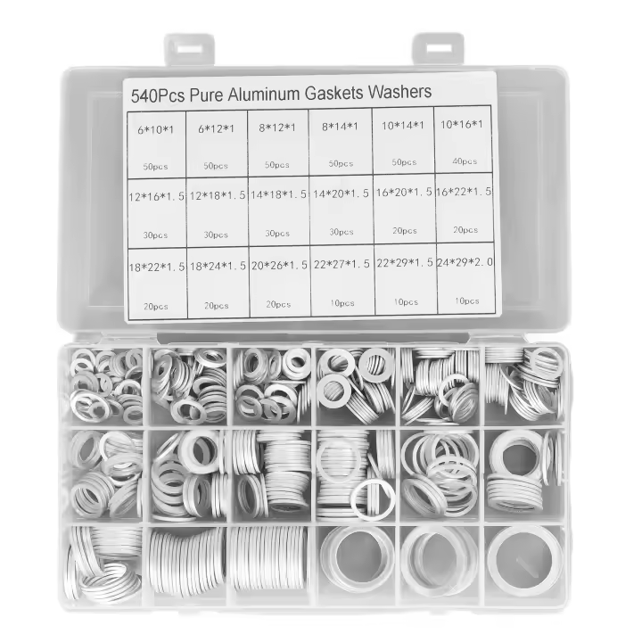 Juego de Arandelas de Sellado de 540 Piezas - Aleación de Aluminio - Resistente a la Corrosión - Automóviles - 1