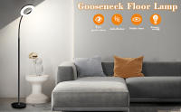 Lámpara de Pie LED 12W con Cuello Cisne Flexible 360°, Forma Aro de luz 6 pulgadas, 4 Temperatura de Color, 6 Niveles de Brillo, Temporizador, Memoria De Configuración, Lampara para Sala o Dormitorio, Negro - details 0