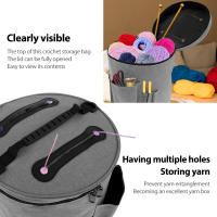 Bolsa De Almacenamiento Para Tejer Y Crochet De Gran Capacidad Portátil Con Bolsillo Para Agujas Y Gancho Organizador De Herramientas De Bordado Y Costura - details 3