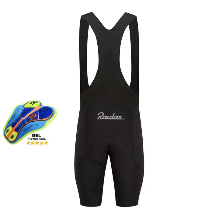 Raudax Bib Shorts De Ciclismo 2025 Para Hombres Y Mujeres Pantalones De Bicicleta De Montaña Negros Deportivos Y Corrida Talla Verdadera - 1