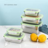 Caja De Almuerzo Aislante De Acero Inoxidable 304 Con Tapa Sellada Y Antigrasa Caja De Frutas Y Dumplings Para Almacenamiento En Refrigerador - details 0