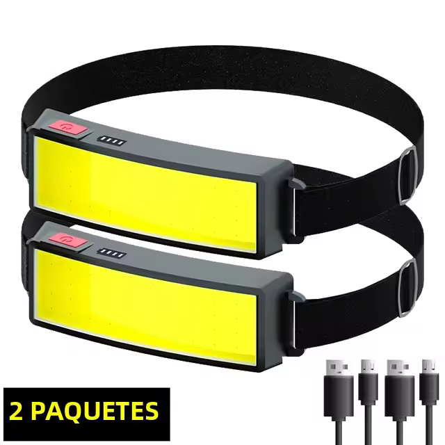 Lámpara Frontal LED COB Recargable USB Con 3 Modos De Luz 1200mAh Impermeable Para Camping Y Senderismo - 1