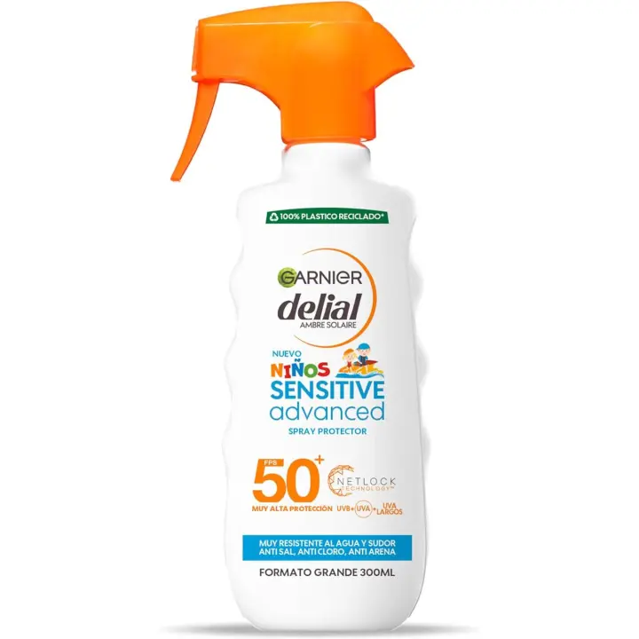 Garnier Protector Solar Spray Niños, Delial Resistente al Agua SPF50+,270 ml,Sensitive Advanced protector solar - 1