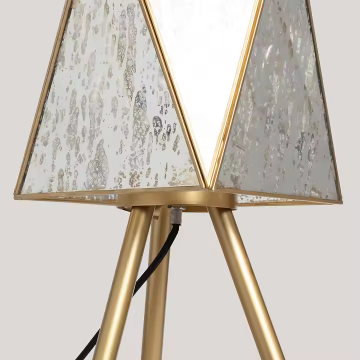 Ledkia Lámpara de Mesa Metal y Cristal Mattina  ILUZZIA Dorado - 1