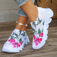 Zapatillas De Mujer Verano 2024 Con Floral Knitted Transpirables Mesh Plataforma Suave Calzado Casual Comodidad Talla 43 - details 1