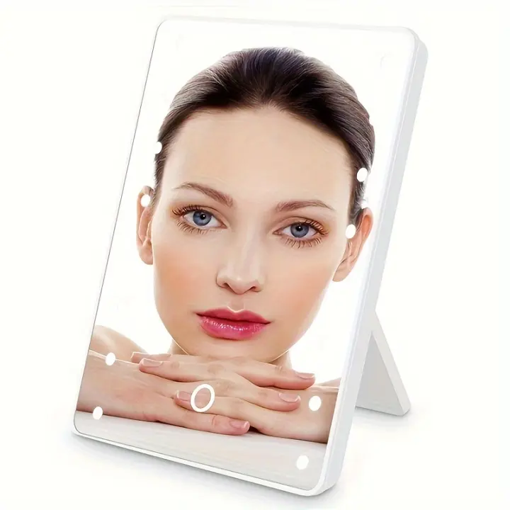 Espejo De Maquillaje Con 16 LEDs Iluminación Adjustable Con Interruptor Táctil Operado Por USB O Batería Soporte Para Mesa Baño Viaje - 1
