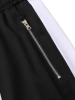 Pantalones Deportivos Para Hombre Con Bolsillos Cremallera Y Bloque De Colores Estilo Casual Pantalones Delgados Con Cordón - details 4