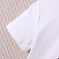 Conjunto De Verano Para Niñas Delgado Dibujos Animados Oso Teddy Casual Dos Piezas Suéter De Cuello Redondo Y Shorts Polyester - details 3