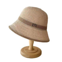 Sombrero De Pescador De Paja Panamá Para Mujer Protección UV Plegable Estilo De Olla De Verano Con Costuras Huecas - details 9
