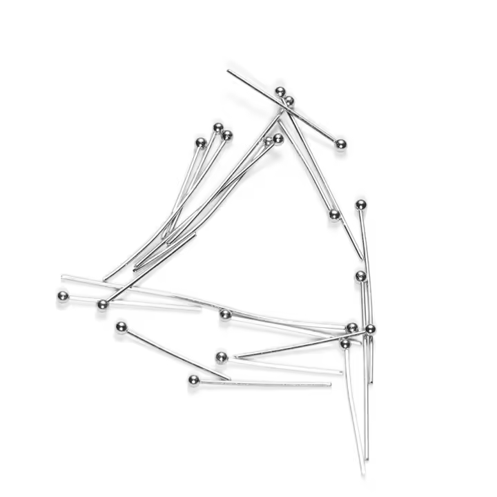 50Pcs Alfileres De Cabeza Dorados De Acero Inoxidable 0.6mm Para Manualidades Joyería Hecha a Mano Pendientes Encuentros Para DIY 20/30mm - 1