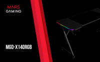 Mars Gaming MGD-X140RGB, Mesa Gaming Ergonómica, Iluminación ARGB con Mando, Fibra de Carbono, Alfombrilla XXL, Soporte Auriculares y Bebida, Gestión Cableado, Escritorio Gaming 140x60cm, Negro o Blanco - details 0