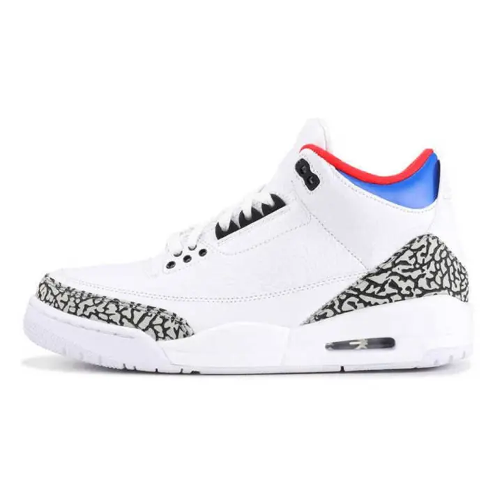basketball White Breathable Flat Walking Trainers Casual Sneakers Women Outdoor Running Shoes 3s  Designer  Men Sports shoes - 1